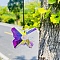 Glass Hanging Suncatchers, with Cord, for Garden Outdoor anging Ornaments , Butterfly, 76mm