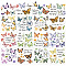 12 Sheets 12 Style PVC Stickers, Heat Transfer Film, for Window Decoration, Butterfly, 140x140mm, 1 sheet/style