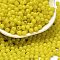 Opaque Colours Glass Seed Beads, Round, Yellow, 4.5x3.5mm, Hole: 1mm, about 4500pcs/pound