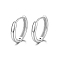 Anti-Tarnish Rhodium Plated 925 Sterling Silver Huggie Hoop Earrings, Round Ring, with S925 Stamp, for Women, Platinum, 14mm