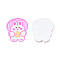 Printed Acrylic Cabochons, with Glitter Powder, Aerospace Style, Rabbit, Pearl Pink, 38.5x32x2mm