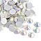 Glass Flat Back Rhinestone, Grade A, Back Plated, Faceted, Half Round, Crystal AB, 7.1~7.3mm, about 288pcs/bag