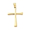 304 Stainless Steel Pendants, Cross, Golden, 40x28x3mm, Hole: 5x8mm