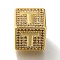 Brass Cubic Zirconia Beads, Letter T, Square, Letter T, 9.5x9.5x9.5mm, Hole: 6mm