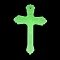 Plastic Pendants, Glow in the Dark, for Key Chain Bag Hanging Ornaments, Cross, Cross, 39.5x24.5x4.5mm, Hole: 1.8mm