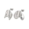 304 Stainless Steel Stud Earrings for Women, Stainless Steel Color, 19x13mm