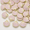 Alloy Enamel Charms, Light Gold, Scallop Shell Shape, Plum, 13x13x2mm, Hole: 1.5mm