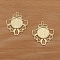 Alloy Pendant Cabochon Settings, Flower, Light Gold, Tray: 12mm, 29x25mm