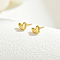 Real 18K Gold Plated Elegant Vintage Casual Fashion Stainless Steel Heart Stud Earrings for Women