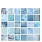 120pcs Retro Scrapbook Paper, Collage Creative Journal Decoration Backgroud Sheets, Square, Blue, 80x80mm, 120pcs/set