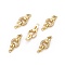 Brass Micro Pave Cubic Zirconia Fold Over Clasps, Oval, Clear, Real 18K Gold Plated, 25.5mm, Hole: 1.2mm