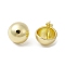 Brass Stud Earrings, Half Round, Real 18K Gold Plated, 16.5mm