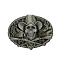 Alloy Belt Buckle, Skull, Brushed Antique Bronze, 82x59mm