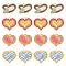 40Pcs 4 Style Alloy Enamel Pendants, Cadmium Free & Lead Free, Light Gold, Heart, Mixed Color, 15~20x20x1.5mm, Hole: 2mm, 10pcs/style