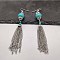 Bohemian Tassel Synthetic Turquoise & Alloy Dangle Earrings for Women