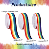 FINGERINSPIRE 6 Yards 3 Style Flat Rainbow Color Polyester Elastic Cord/Band EC-FG0001-01-2
