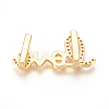 Brass Micro Pave Cubic Zirconia Letter Slide Charms ZIRC-P077-31-NR-3