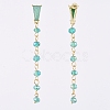 Electroplate Glass Dangle Stud Earrings EJEW-JE04017-02-3