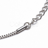 304 Stainless Steel Box Chain Anklets X-AJEW-G024-01A-3
