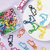 40Pcs 4 Style Spray Painted Eco-Friendly Alloy Swivel Snap Hooks Clasps FIND-LS0001-51-5