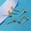 Real 18K Gold Plated Sterling Silver Stud Earrings Findings STER-K015-H397-3mm-G-3