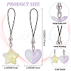 Gradient Color Translucent Resin Heart & Star Mobile Strap HJEW-PH01806-2