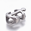 304 Stainless Steel Slide Charms/Slider Beads X-STAS-E472-01P-2