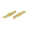 Rack Plating Brass Micro Pave Clear Cubic Zirconia Connector Charms KK-C007-37G-M-3