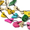 Dyed Natural Coconut Nuggets Beaded Multi-strand Necklaces NJEW-B088-05-2