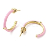 Real 18K Gold Plated Brass Ring Stud Earrings EJEW-L268-014G-02-2