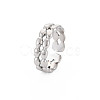304 Stainless Steel Oval Wrap Open Cuff Ring for Women RJEW-S405-163P-3