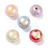 UV Plating Rainbow Iridescent Acrylic Beads OACR-F004-08-2