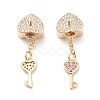 Brass Micro Pave Cubic Zirconia European Dangle Charms MPDL-P005-03G-2
