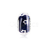 TINYSAND Rhodium Plated 925 Sterling Silver Charm Beads with Glass with Star for Bracelet TS-C-248-4
