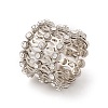 Rhinestone Folding Retractable Ring Bracelet RJEW-G252-02P-03-4