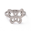 201 Stainless Steel Butterfly Finger Ring RJEW-J051-02P-2