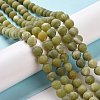 Round Frosted Natural TaiWan Jade Bead Strands G-M248-8mm-02-11
