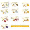 CHGCRAFT 10Pcs 10 Style Easter Egg & Rabbit & Carrot Alloy Enamel Charms Safety Pin Brooch JEWB-CA0001-22-2