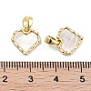 Brass Pave Natural Shell Heart Charms KK-C051-19G-3