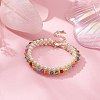 Glass Imitation Pearl & Bicone Beaded Bracelets BJEW-MZ00035-02-4