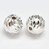 Fancy Cut Faceted Round 925 Sterling Silver Beads STER-F012-11C-2