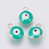 Double-sided Platinum Plated Alloy Enamel Charms ENAM-WH0046-B01-2