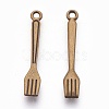 Tibetan Style Fork Alloy Pendants TIBEP-R345-21AB-NR-2