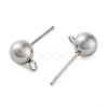 304 Stainless Steel Ball Post Stud Earring Findings STAS-Z035-02P-D-2
