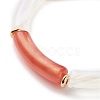 Acrylic Curved Tube Beaded Stretch Bracelet for Women BJEW-JB08374-5