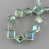 Transparent Electroplate Faceted Glass Beads Strands EGLA-S088-M-2