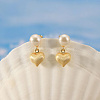 925 Sterling Silver Heart Dangle Stud Earrings EJEW-Z041-17G-4