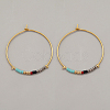 Glass Seed Beaded Hoop Earrings XS8443-12-1