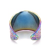 Ion Plating(IP) Rainbow Color 304 Stainless Steel Open Cuff Ring RJEW-C025-27M-3