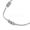 304 Stainless Steel Round Beaded Link Chain Bracelets for Women BJEW-D033-01P-2